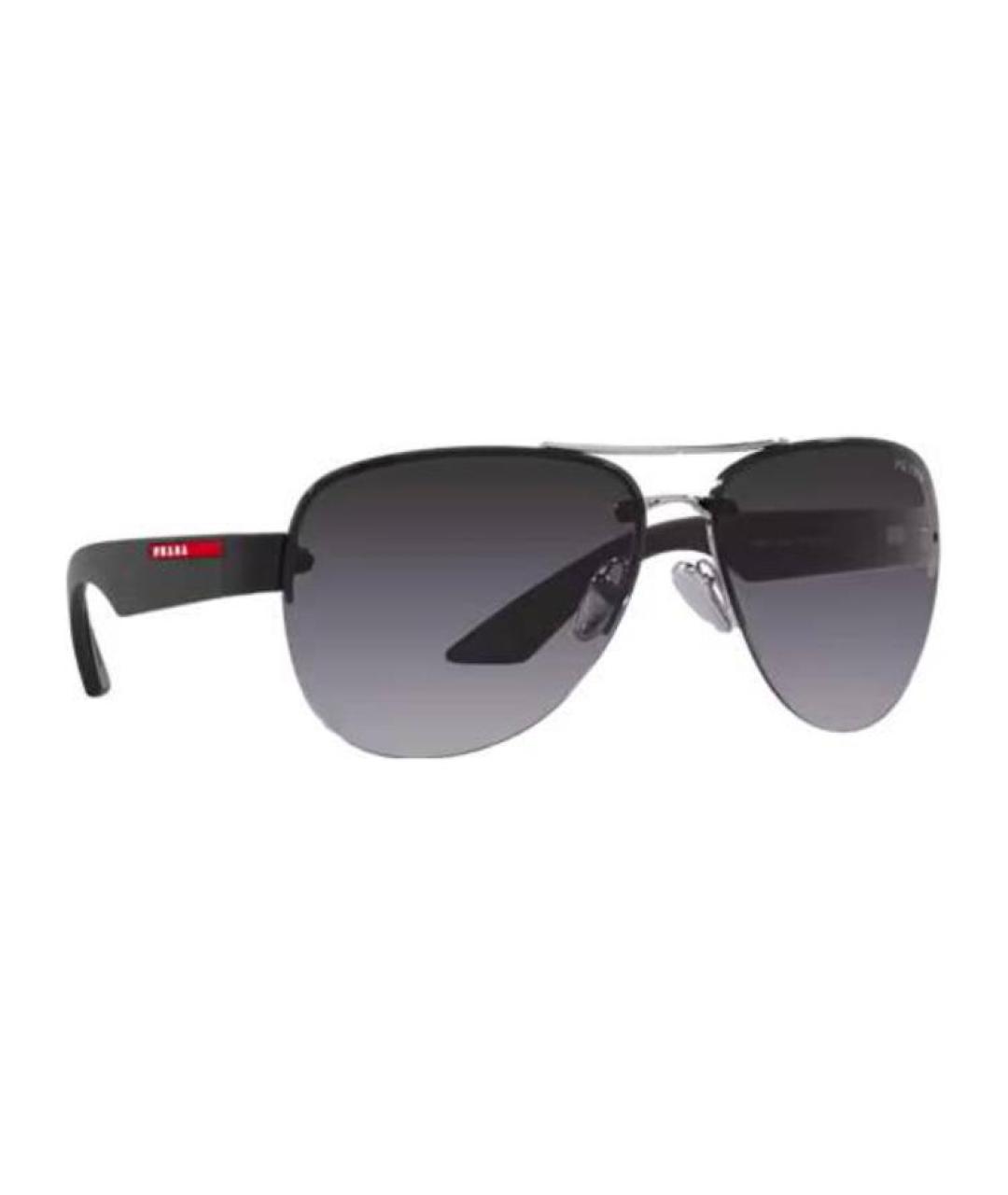 PRADA Черные металлические солнцезащитные очки, фото 3