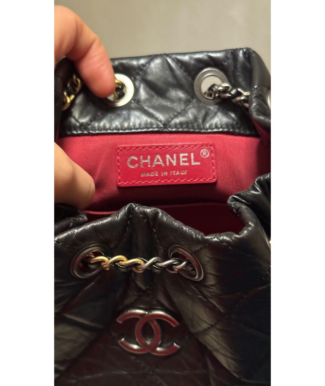 CHANEL Черный кожаный рюкзак, фото 6