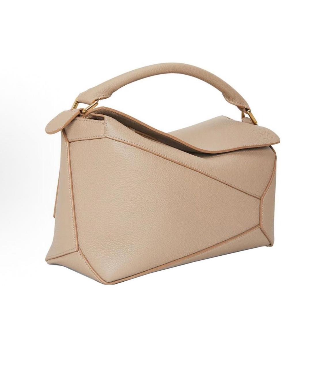 LOEWE Бежевая кожаная сумка через плечо, фото 3