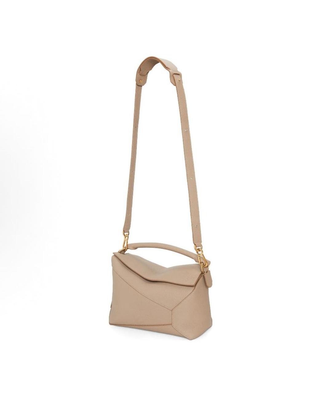 LOEWE Бежевая кожаная сумка через плечо, фото 2
