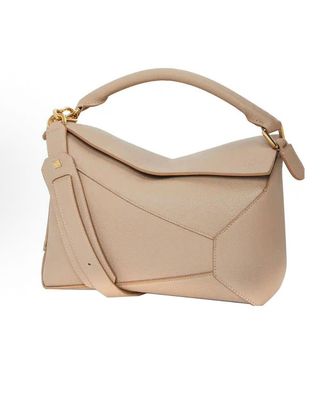 LOEWE Бежевая кожаная сумка через плечо, фото 5