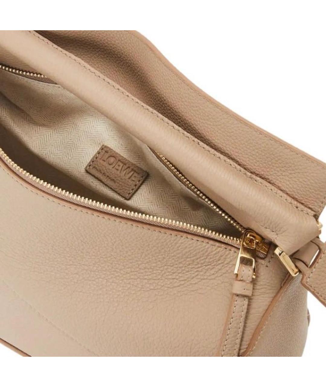 LOEWE Бежевая кожаная сумка через плечо, фото 4