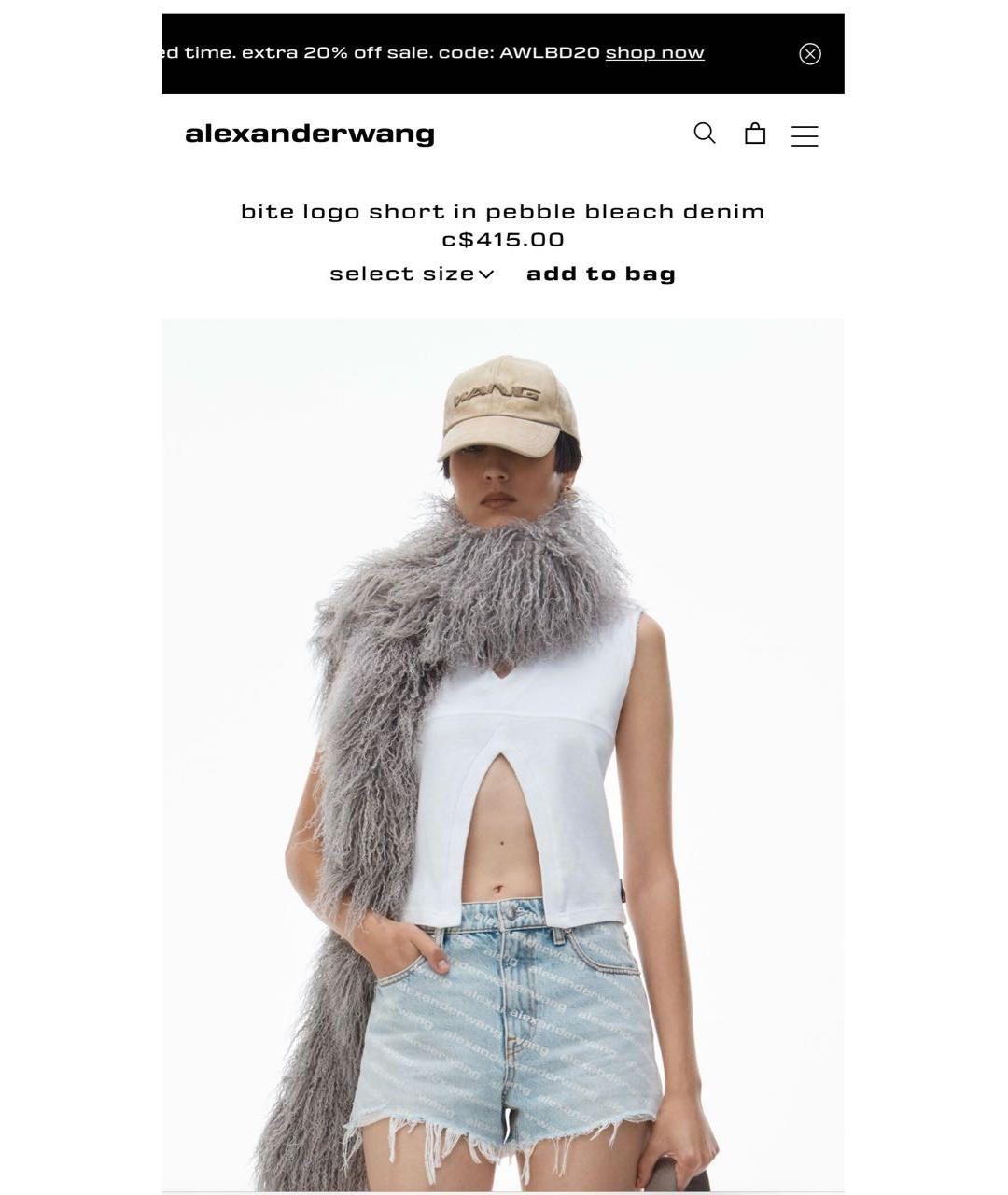 ALEXANDER WANG Голубые деним шорты, фото 5