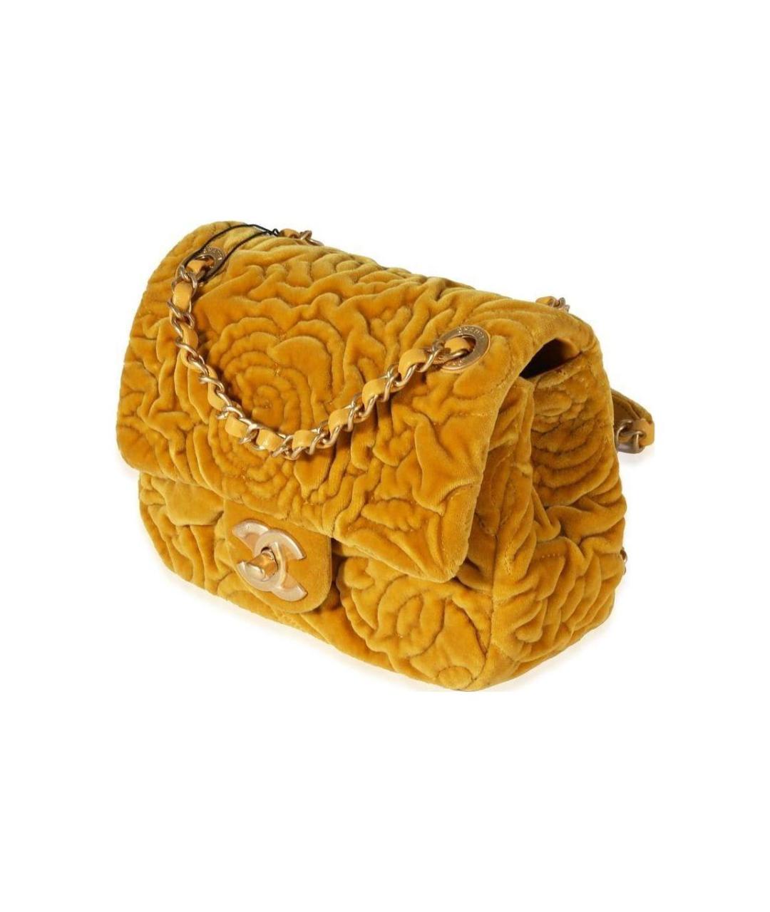 CHANEL Желтая тканевая сумка через плечо, фото 2