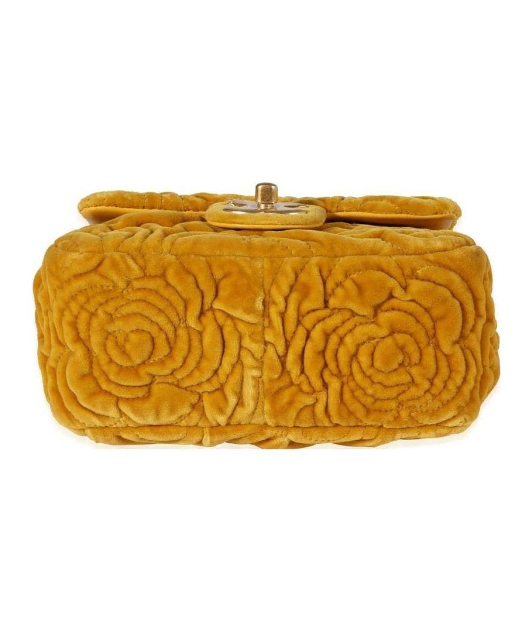 CHANEL Желтая тканевая сумка через плечо, фото 6