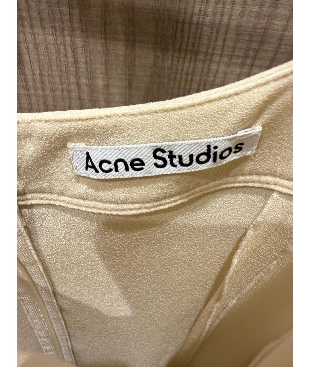 ACNE STUDIOS Бежевое полиамидовое коктейльное платье, фото 3