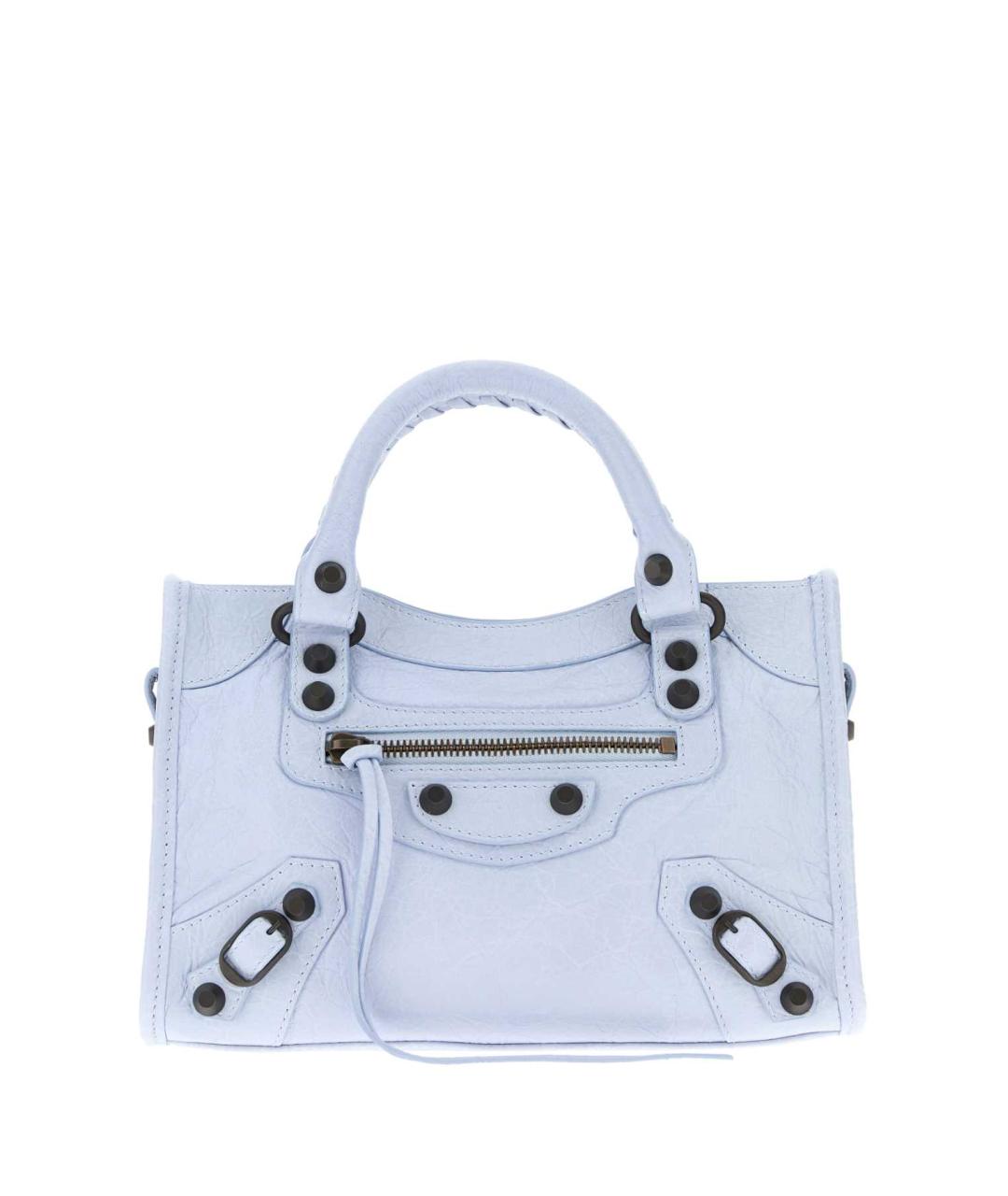 BALENCIAGA Голубая кожаная сумка тоут, фото 1