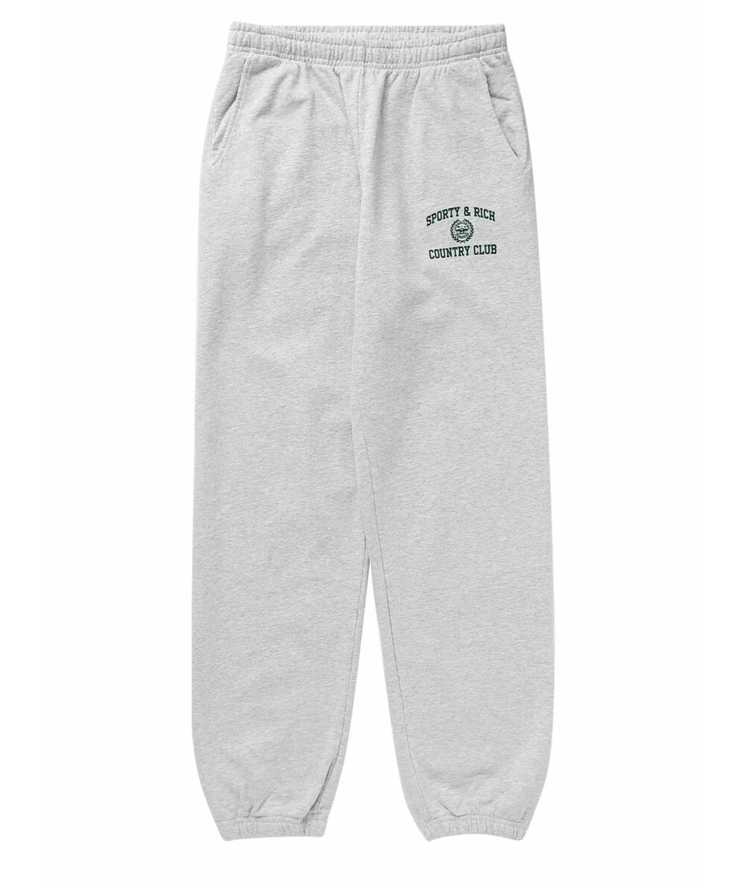 SPORTY AND RICH Серые хлопковые спортивные брюки и шорты, фото 1