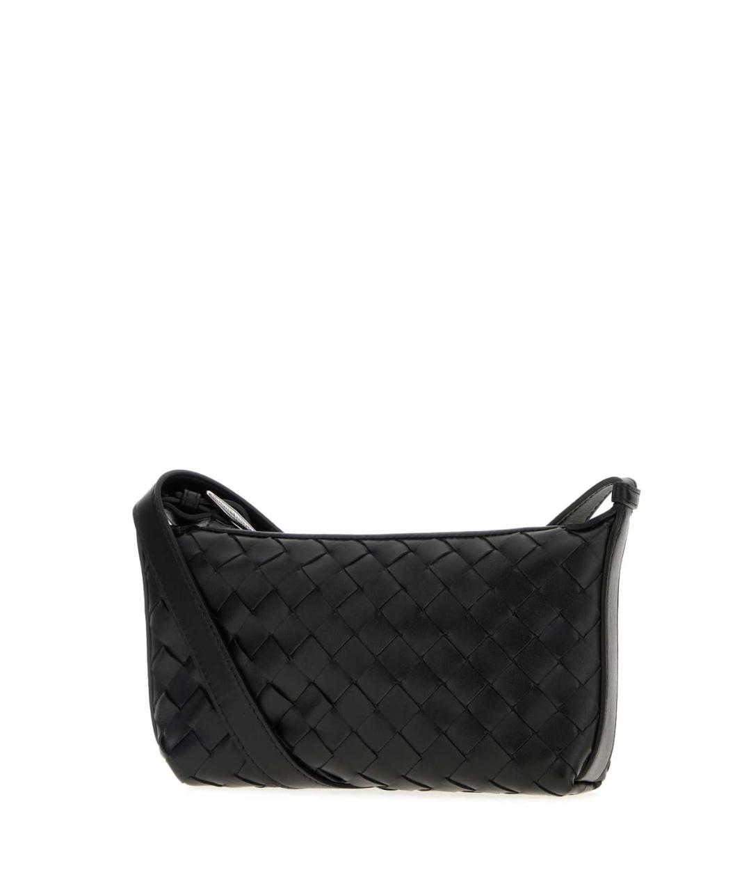 BOTTEGA VENETA Черная кожаная сумка на плечо, фото 2