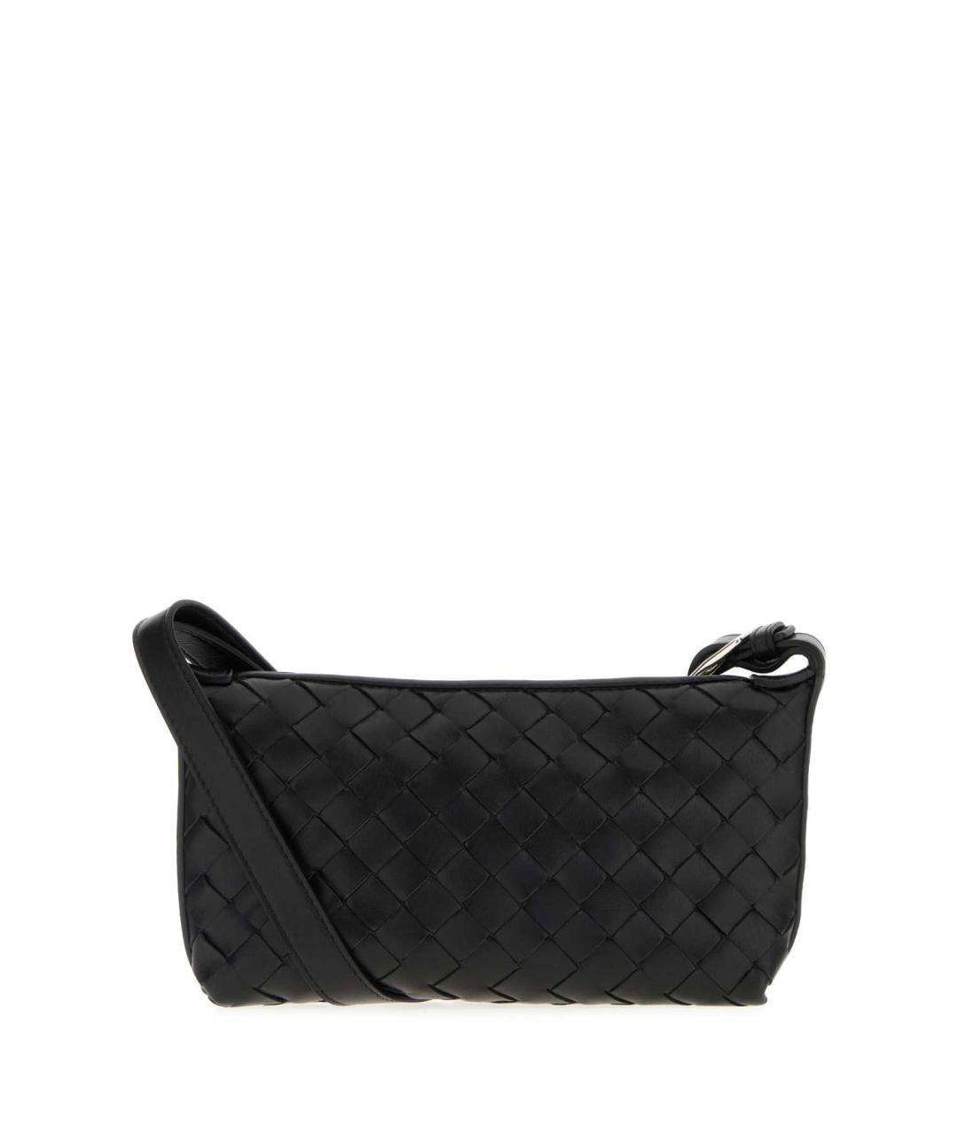 BOTTEGA VENETA Черная кожаная сумка на плечо, фото 3