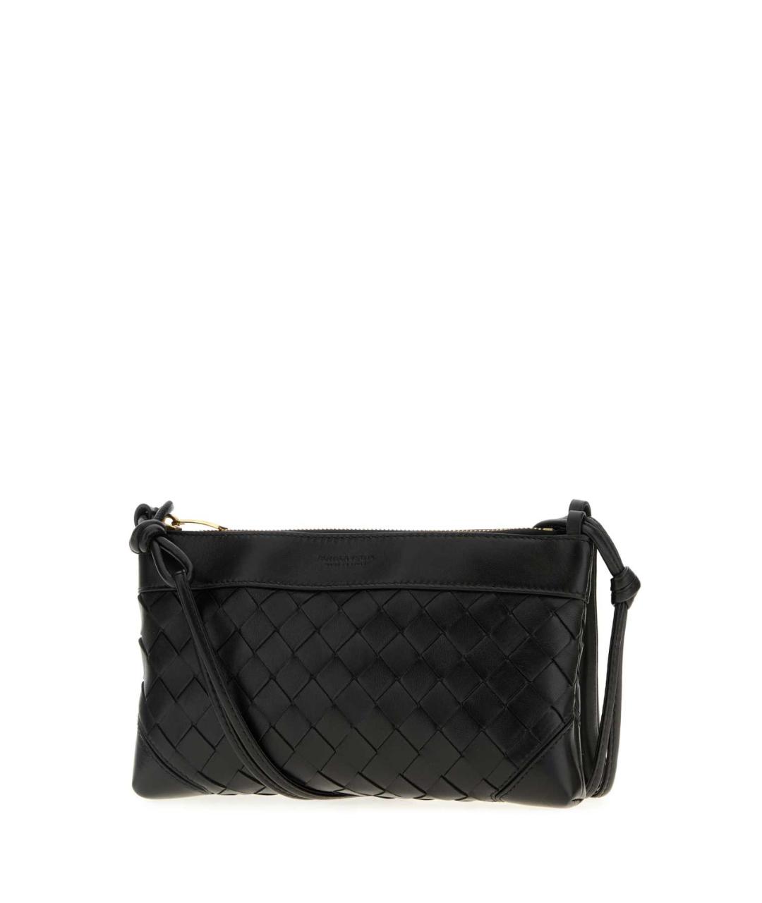 BOTTEGA VENETA Черная кожаная сумка через плечо, фото 2