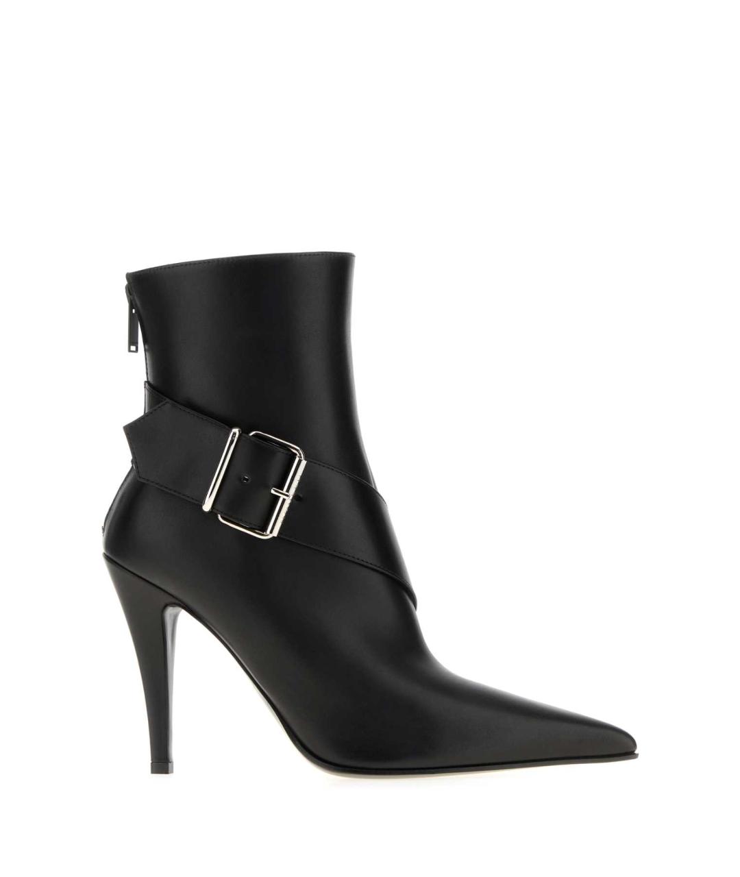 ALEXANDER MCQUEEN Черные кожаные полусапоги, фото 1