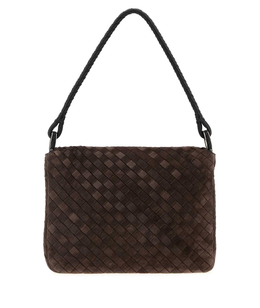 BOTTEGA VENETA Коричневая замшевая сумка на плечо, фото 3