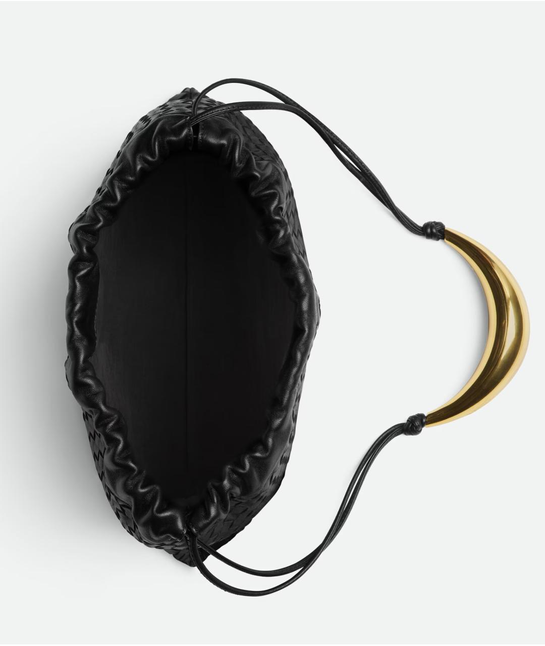 BOTTEGA VENETA Черная кожаная сумка через плечо, фото 3