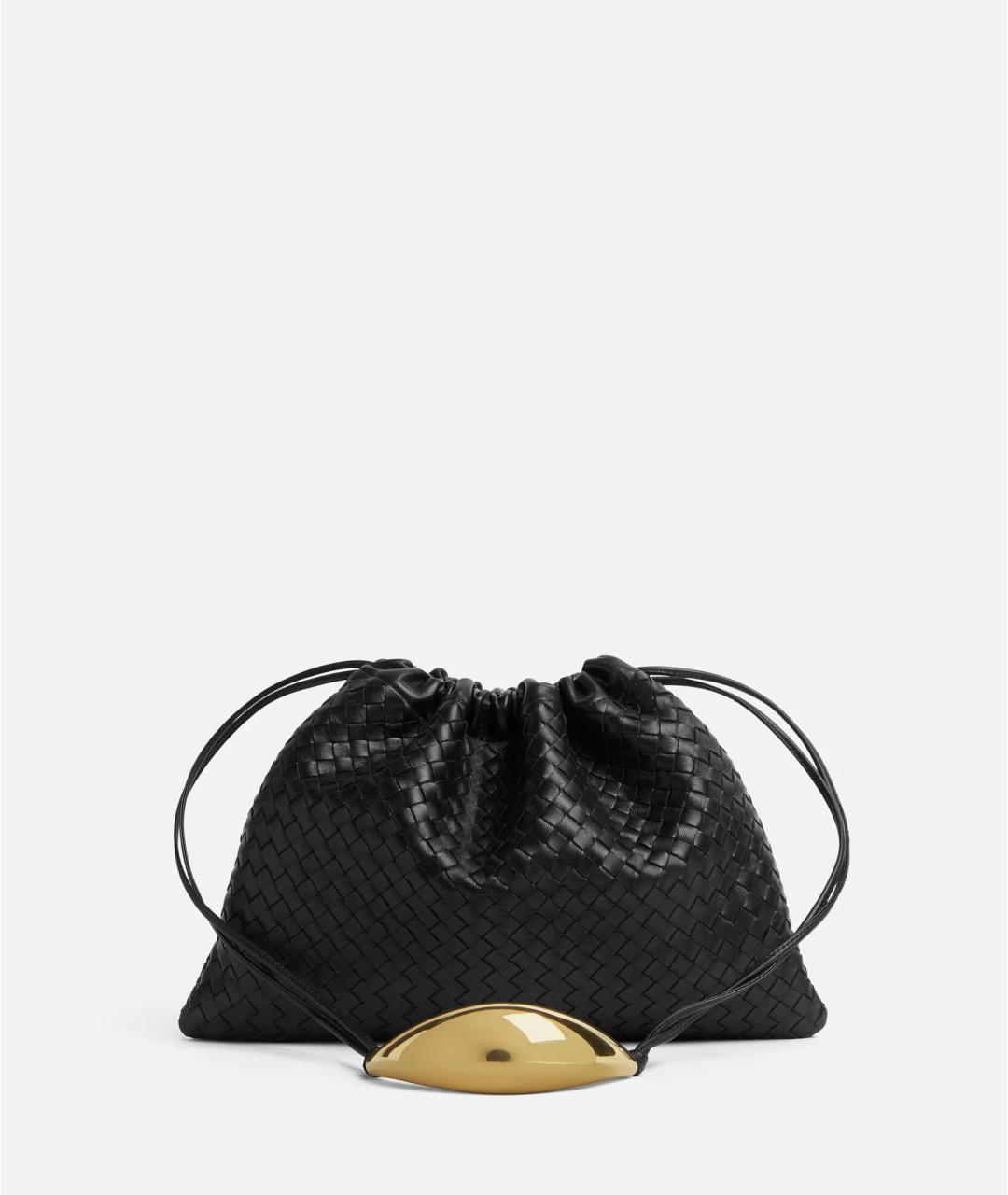 BOTTEGA VENETA Черная кожаная сумка через плечо, фото 7