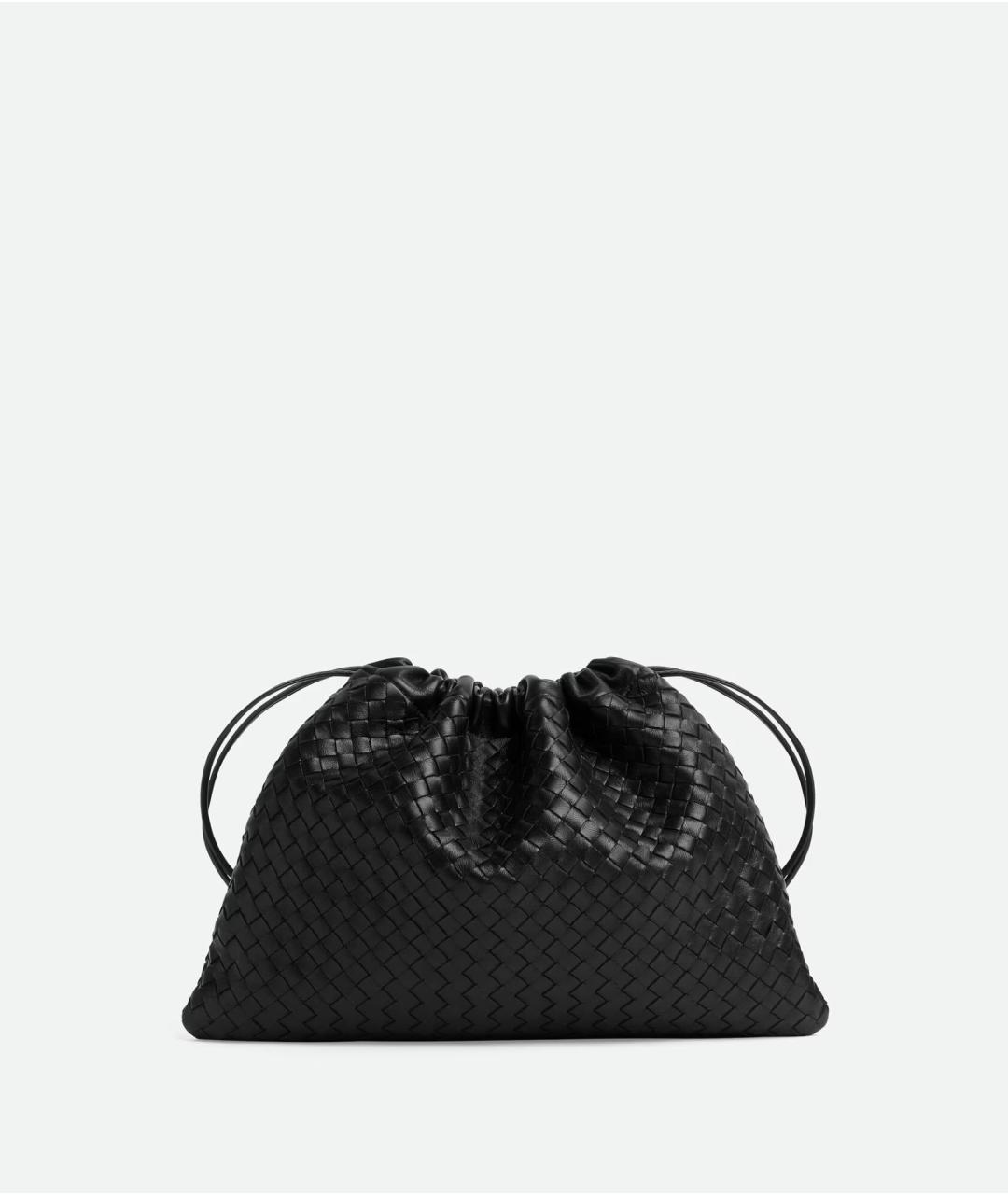 BOTTEGA VENETA Черная кожаная сумка через плечо, фото 5