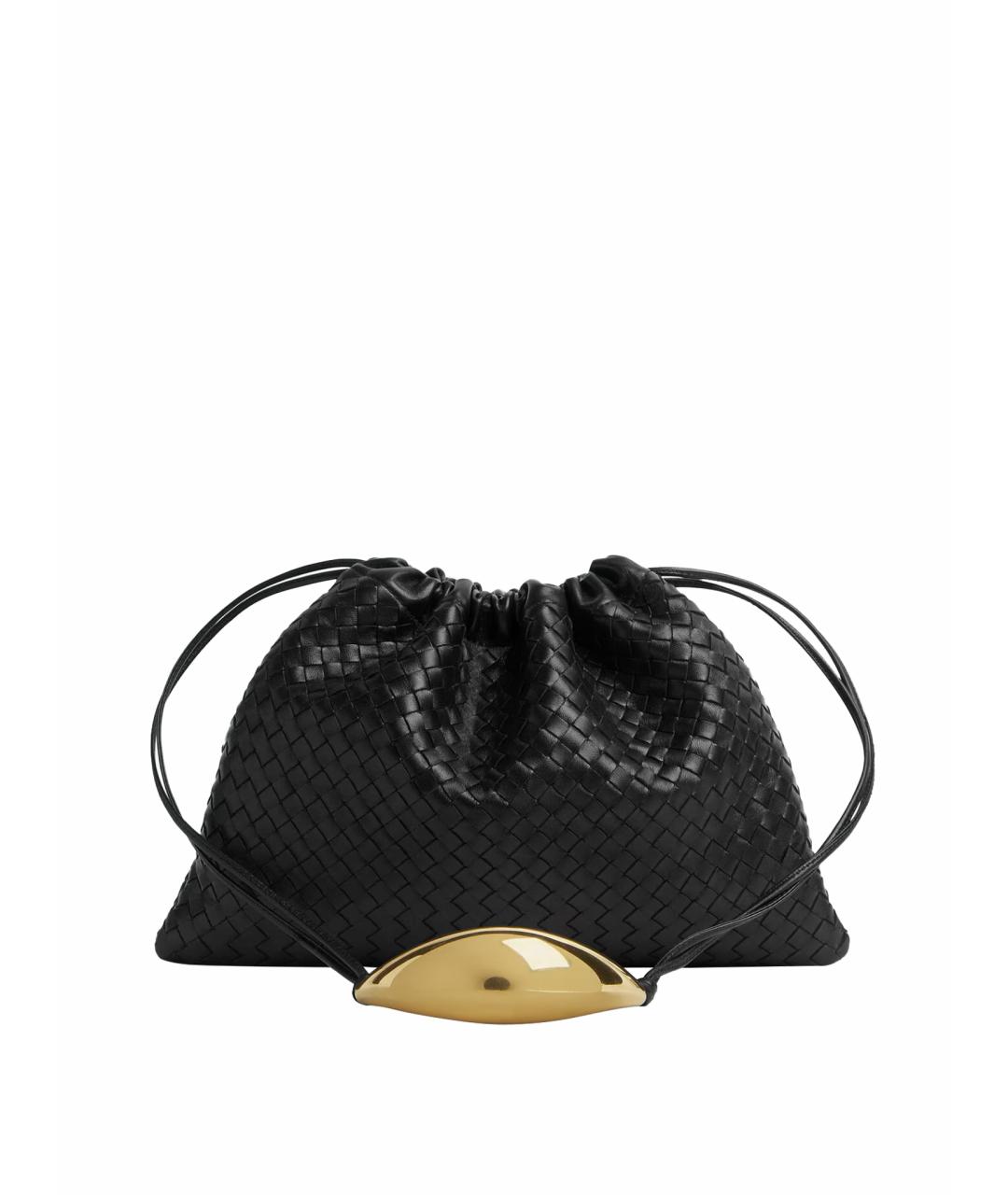 BOTTEGA VENETA Черная кожаная сумка через плечо, фото 1