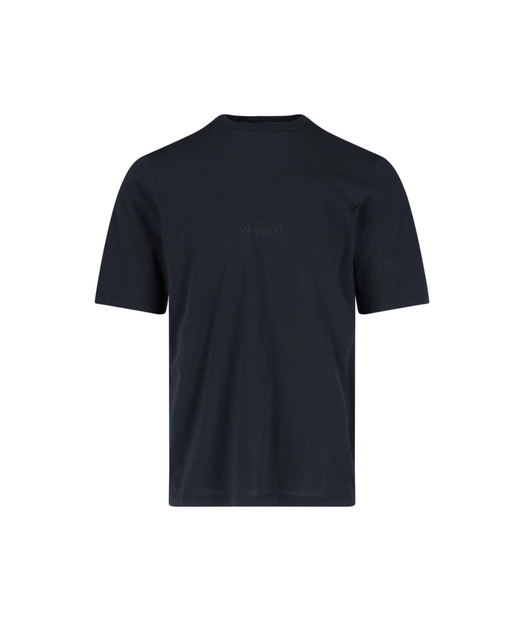 SAINT LAURENT Черная хлопковая футболка, фото 1