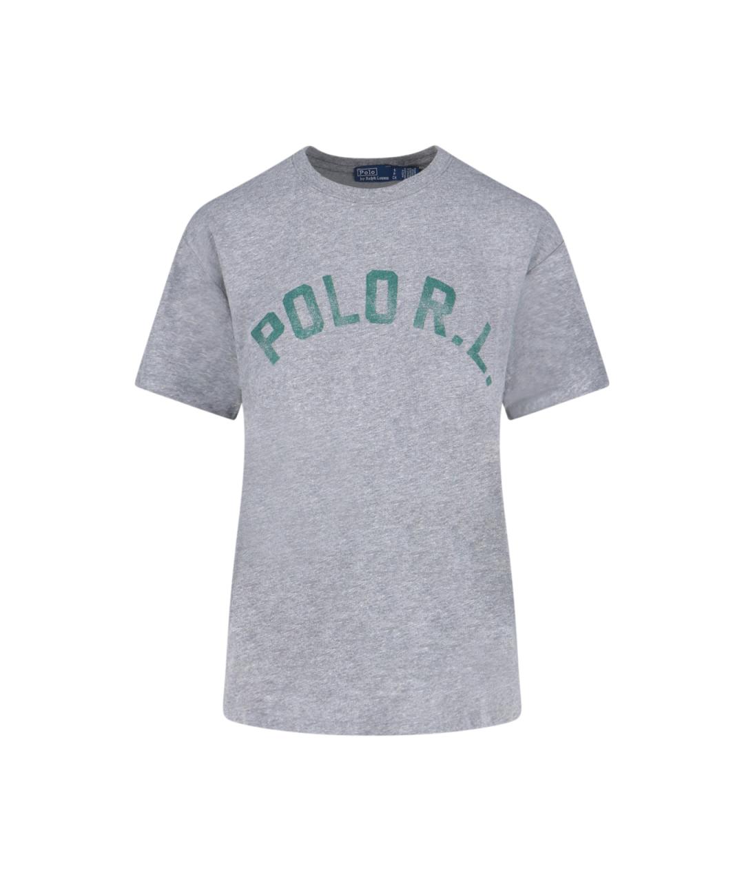 POLO RALPH LAUREN Серая хлопковая футболка, фото 1