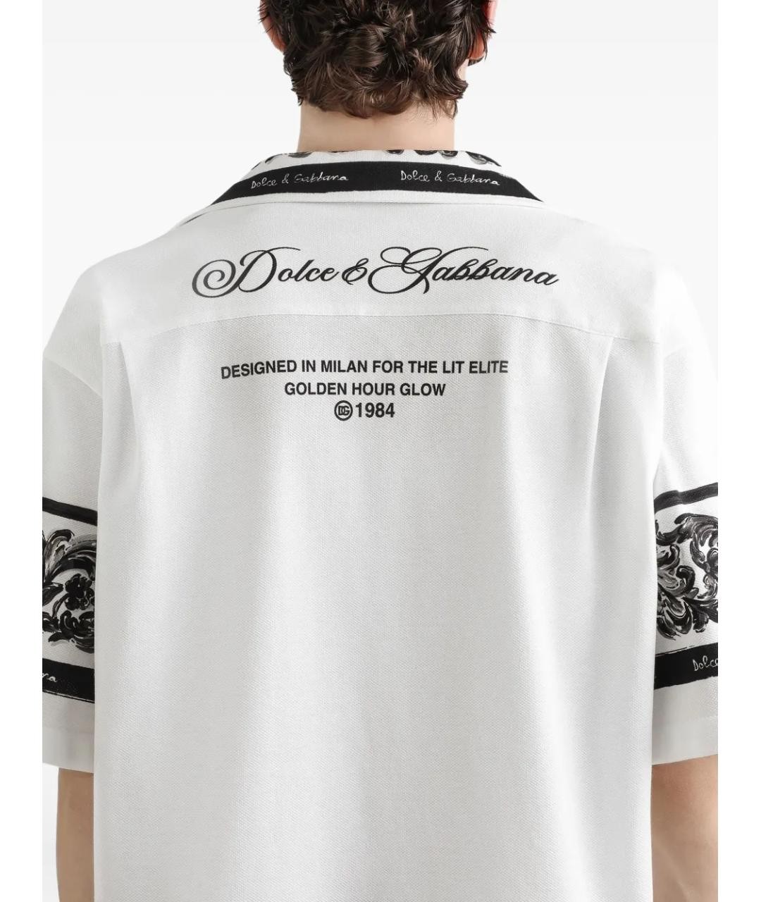DOLCE&GABBANA Белая хлопковая кэжуал рубашка, фото 5
