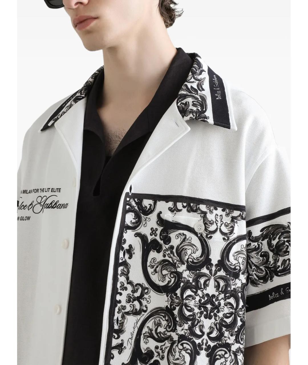 DOLCE&GABBANA Белая хлопковая кэжуал рубашка, фото 4