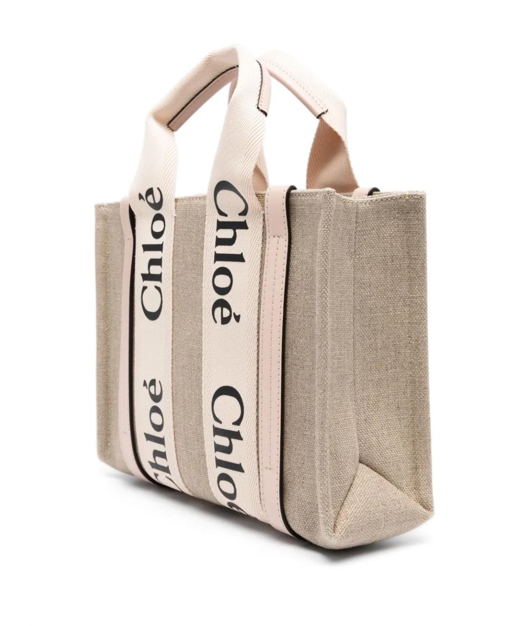 CHLOE Бежевая тканевая сумка тоут, фото 3