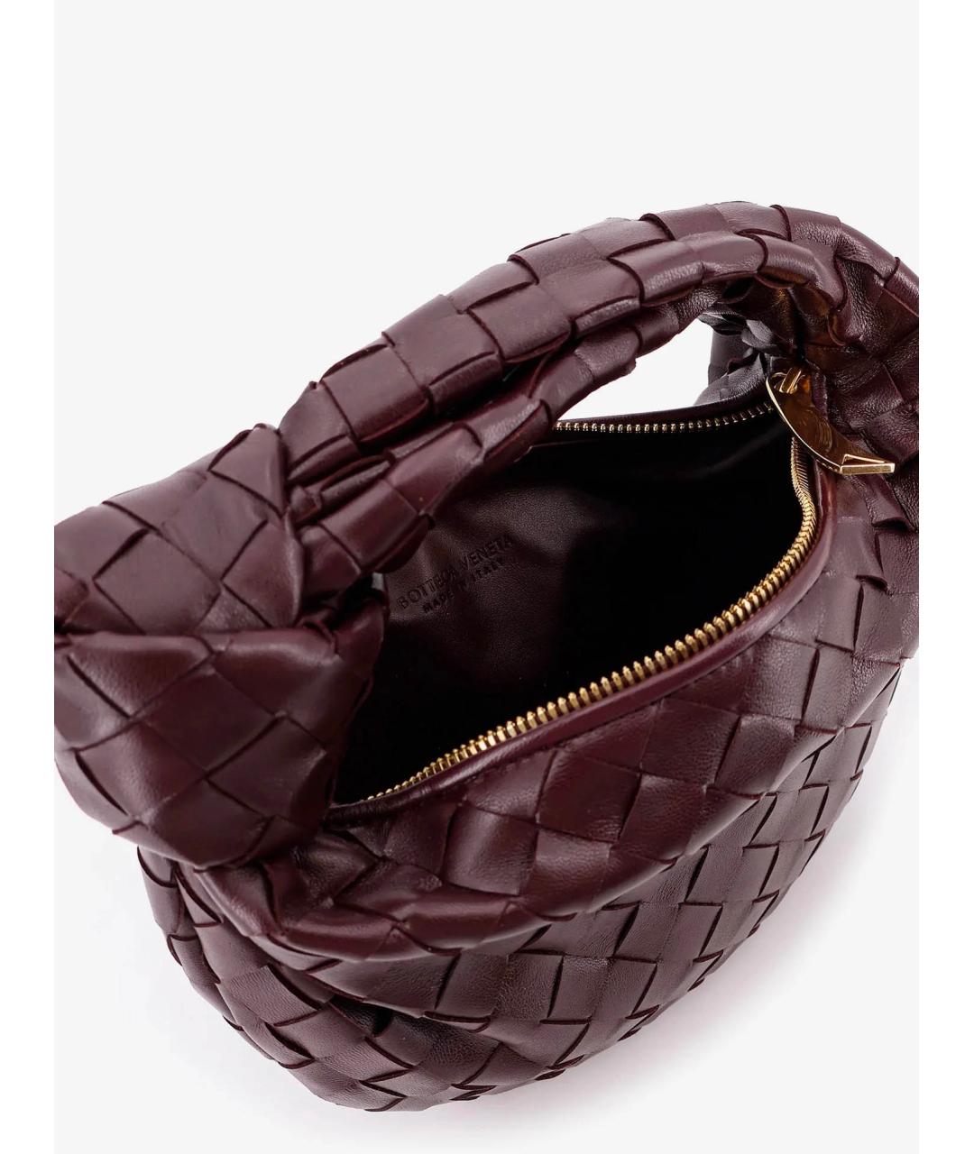 BOTTEGA VENETA Бордовая кожаная сумка с короткими ручками, фото 4