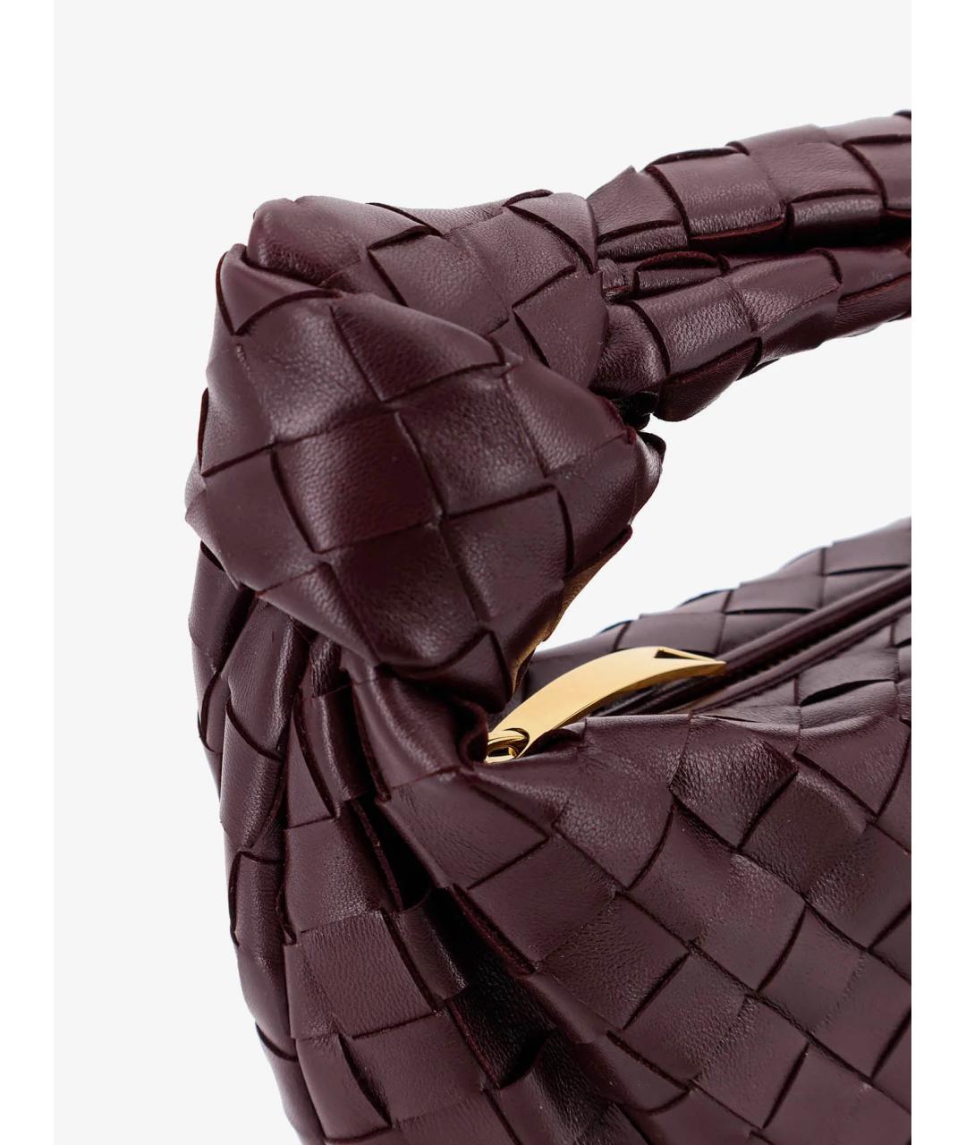 BOTTEGA VENETA Бордовая кожаная сумка с короткими ручками, фото 5