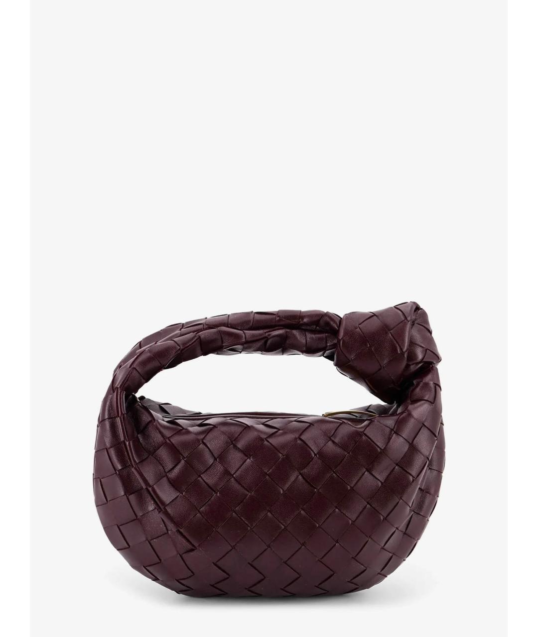 BOTTEGA VENETA Бордовая кожаная сумка с короткими ручками, фото 2