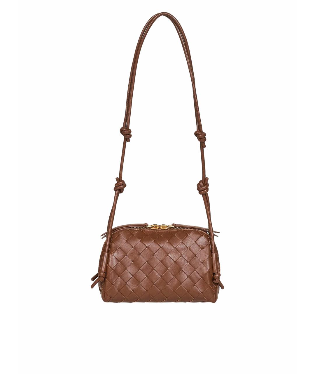 BOTTEGA VENETA Коричневая кожаная сумка через плечо, фото 1