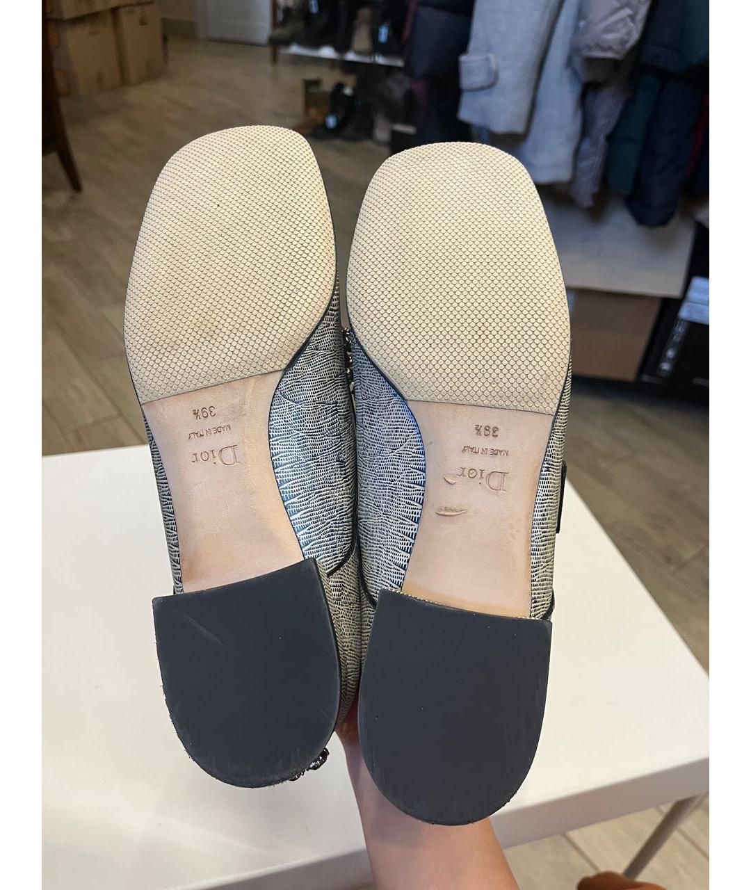 CHRISTIAN DIOR Голубые кожаные брогги и оксфорды, фото 5
