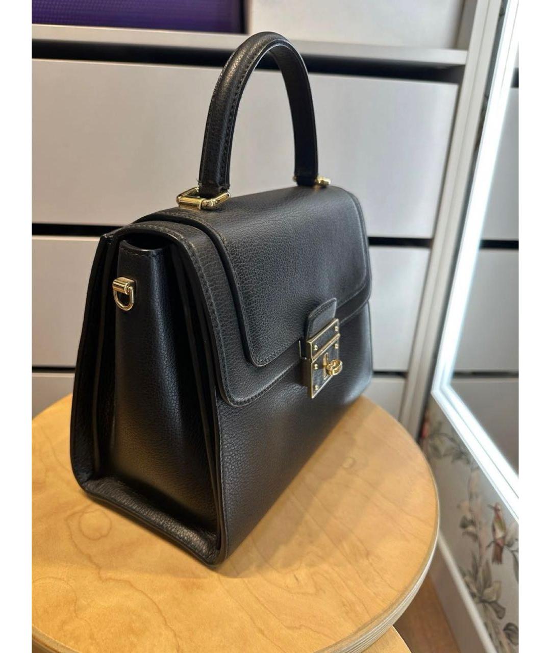 DOLCE&GABBANA Черная кожаная сумка с короткими ручками, фото 2