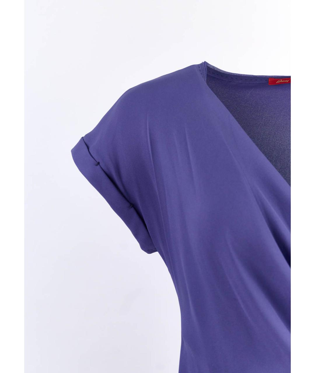 BRIONI Фиолетовое шелковое повседневное платье, фото 2