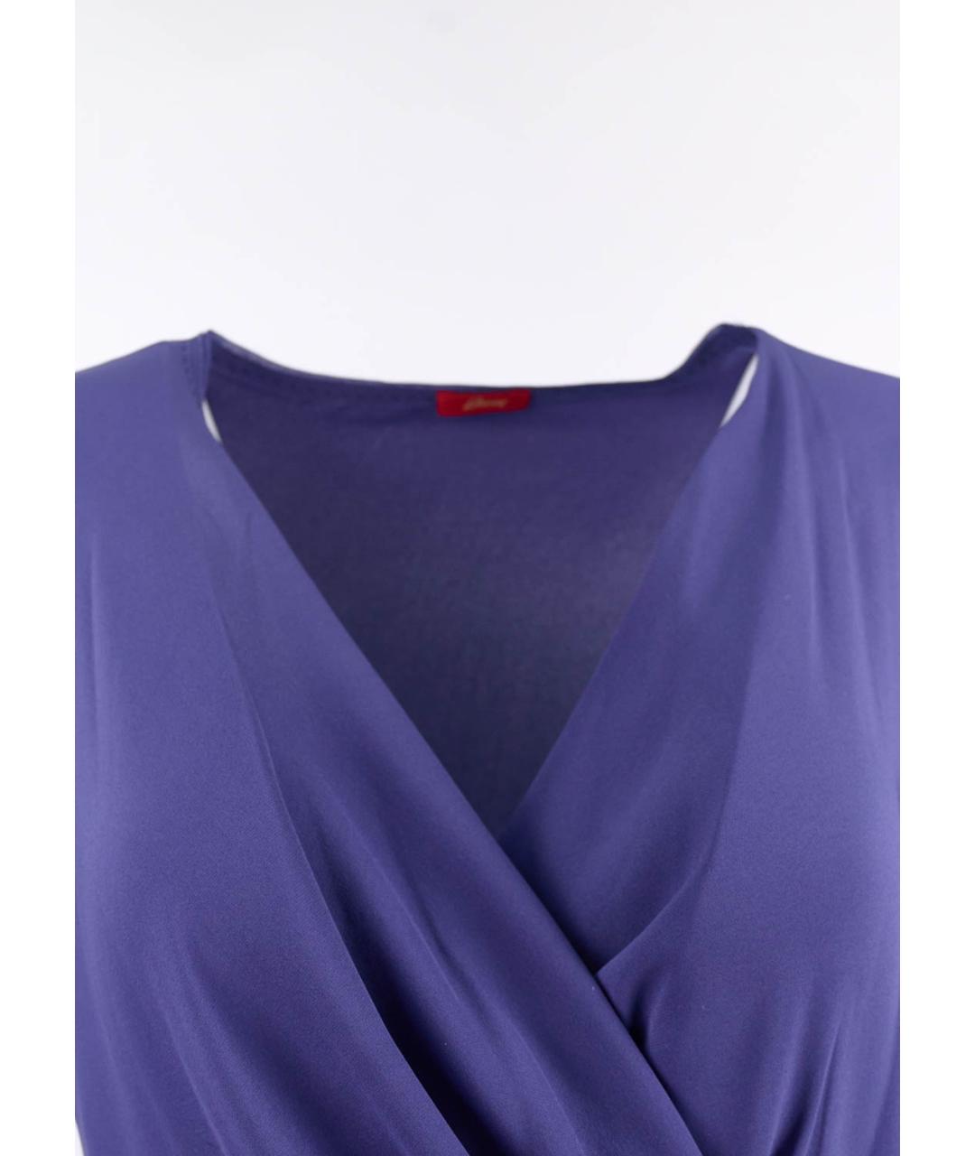BRIONI Фиолетовое шелковое повседневное платье, фото 3