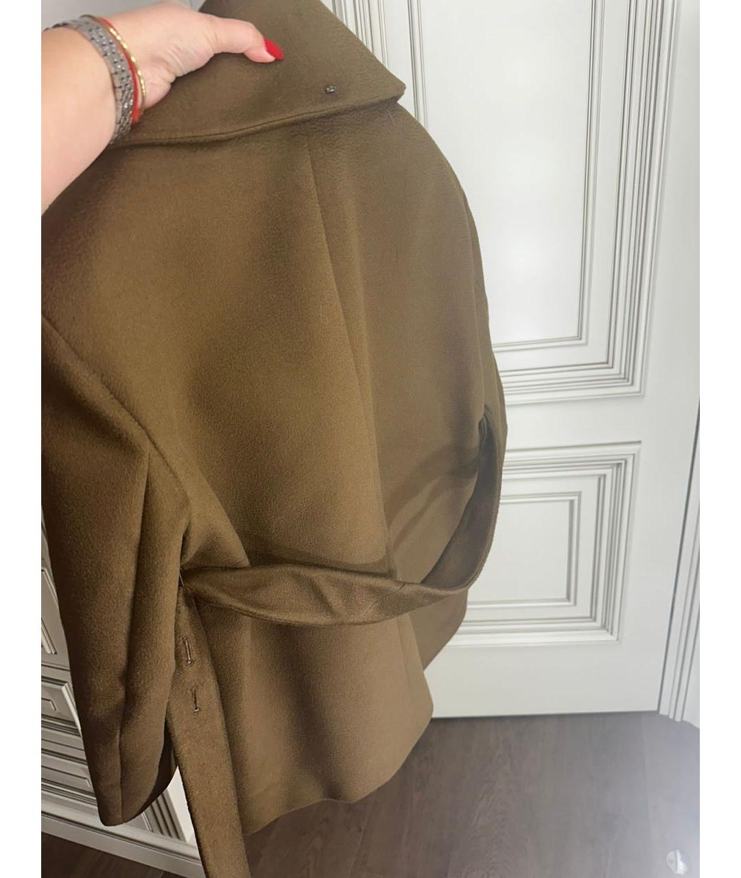 SPORTMAX Хаки шерстяное пальто, фото 5