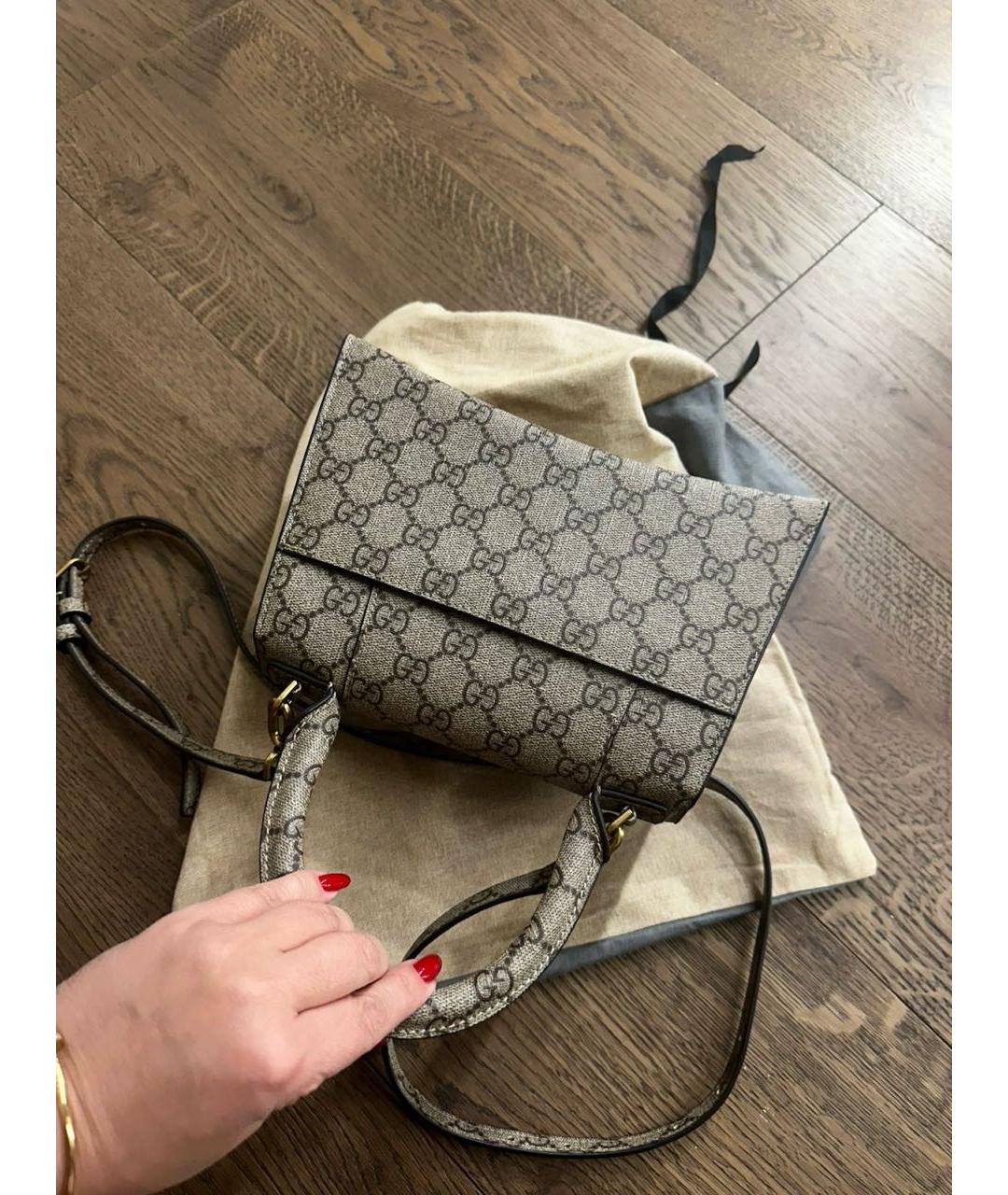 BALENCIAGA Бежевая тканевая сумка с короткими ручками, фото 4