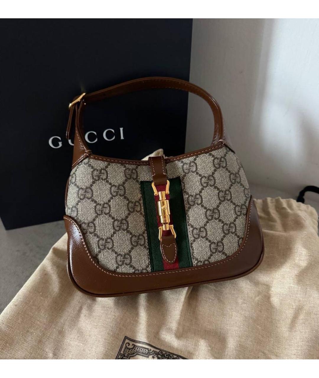 GUCCI Коричневая сумка с короткими ручками, фото 5