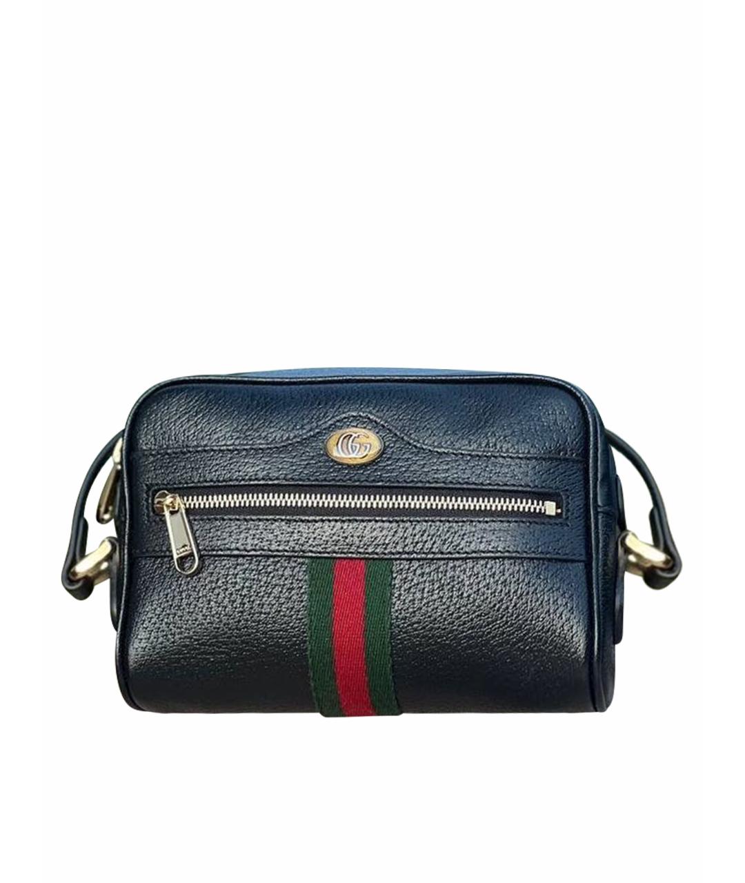 GUCCI Черная кожаная сумка через плечо, фото 1