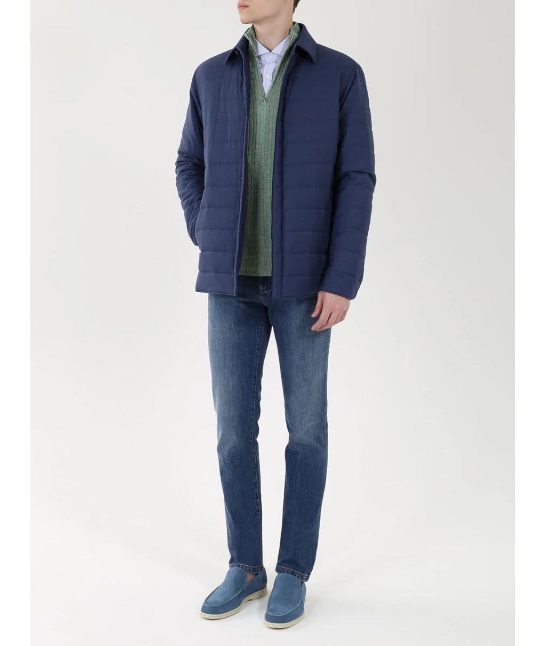 LORO PIANA Темно-синяя шерстяная куртка, фото 2