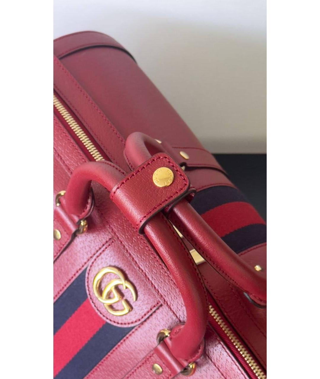 GUCCI Красная кожаная дорожная/спортивная сумка, фото 8