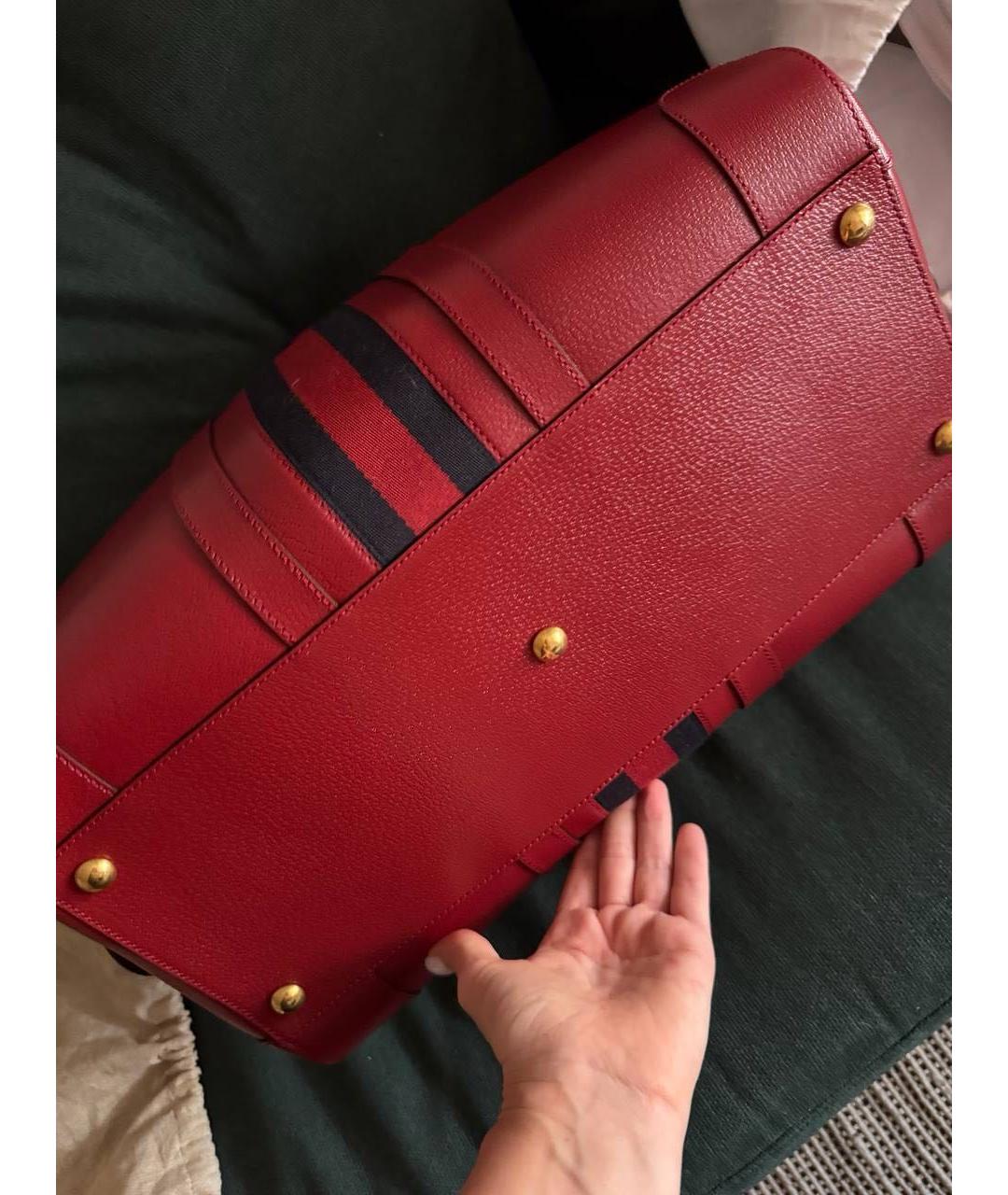 GUCCI Красная кожаная дорожная/спортивная сумка, фото 4