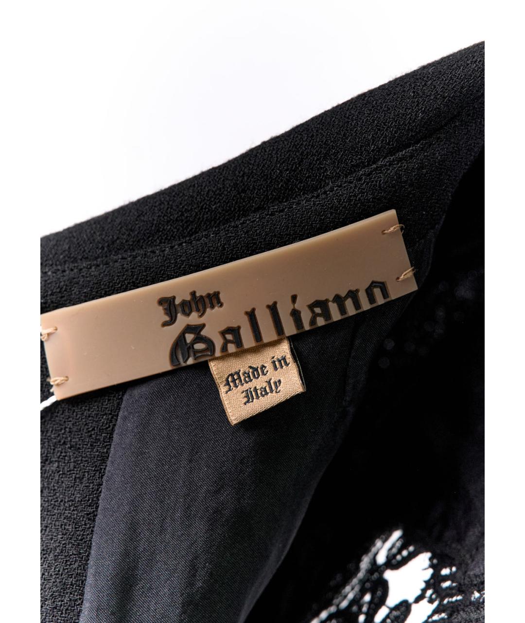 JOHN GALLIANO Черное шерстяное повседневное платье, фото 6