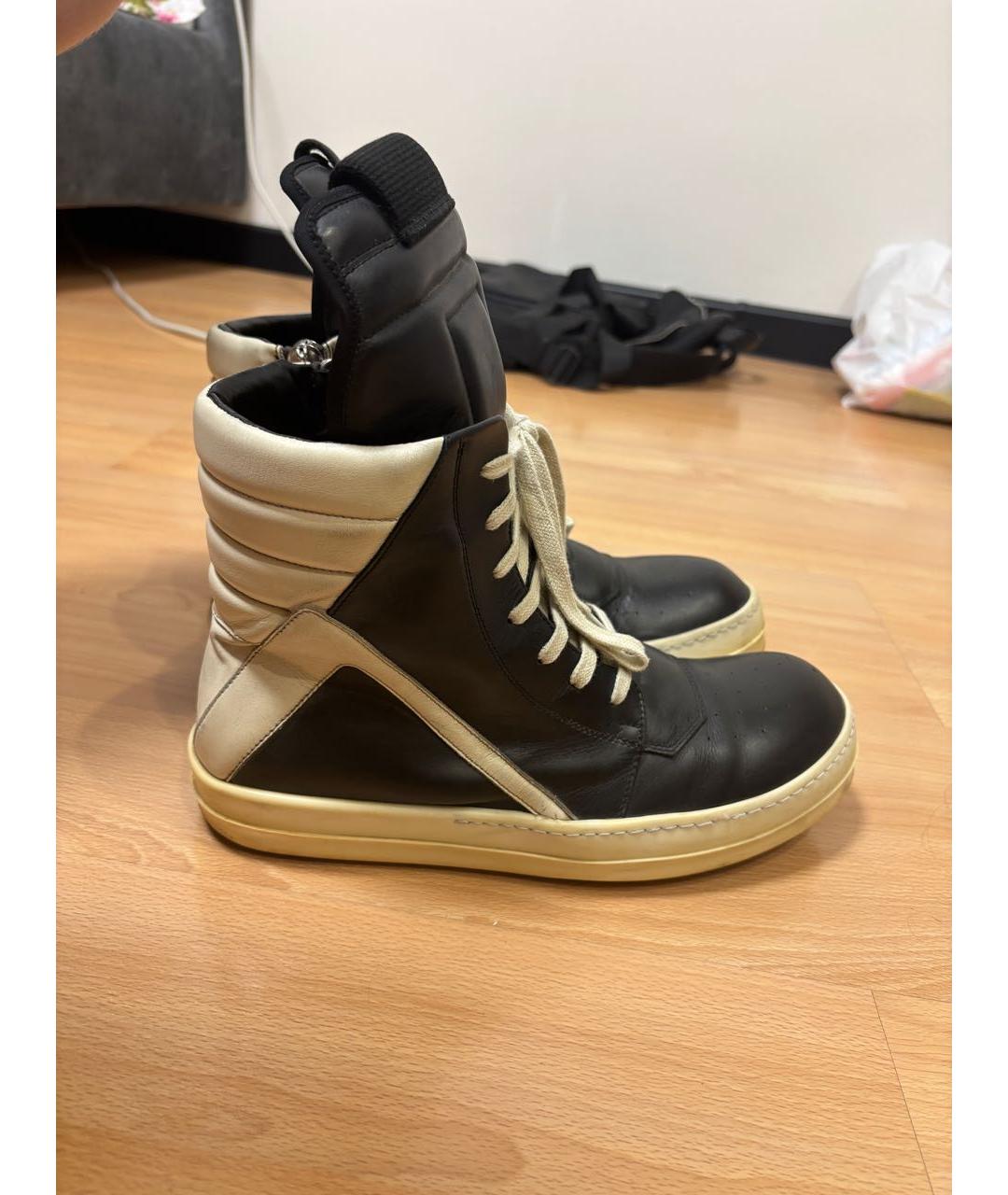 RICK OWENS Черные кожаные высокие ботинки, фото 5