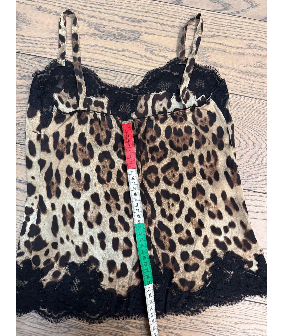 DOLCE&GABBANA Коричневая шелковая майка, фото 8