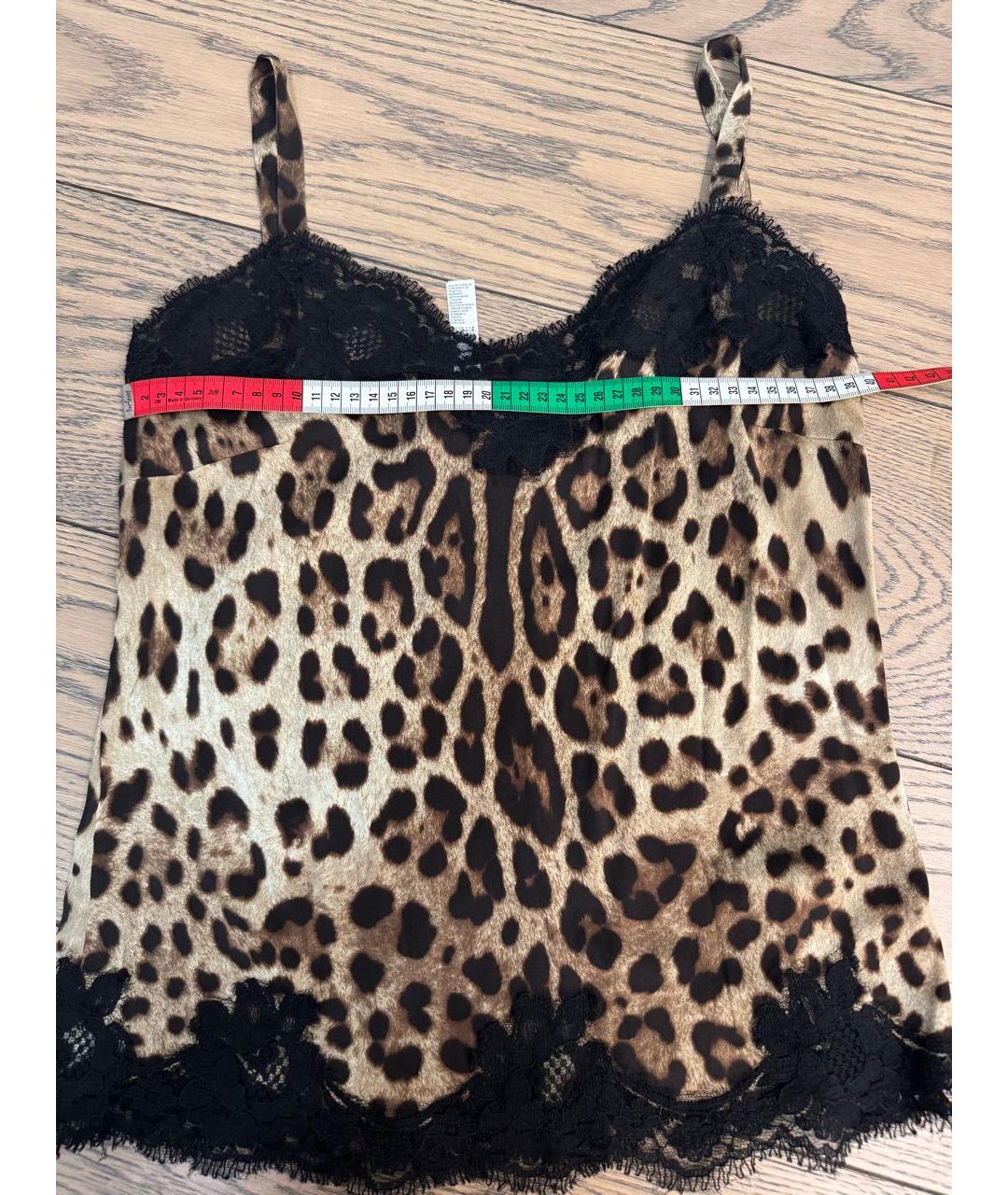 DOLCE&GABBANA Коричневая шелковая майка, фото 7