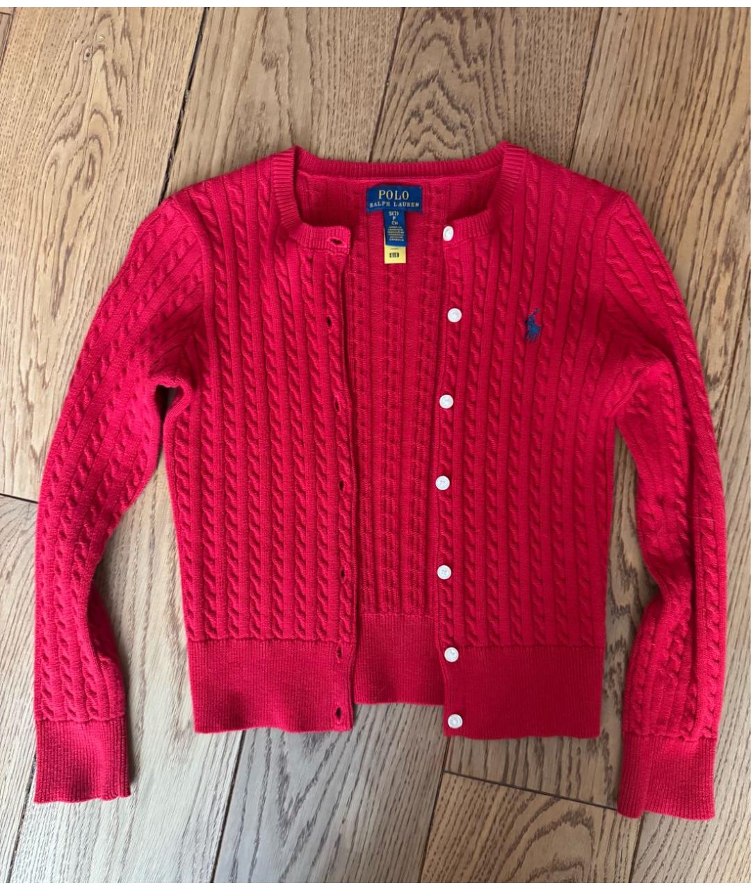POLO RALPH LAUREN Красный хлопковый кардиган, фото 8