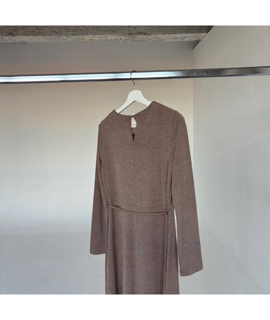 MAX MARA Бежевое шерстяное повседневное платье, фото 6