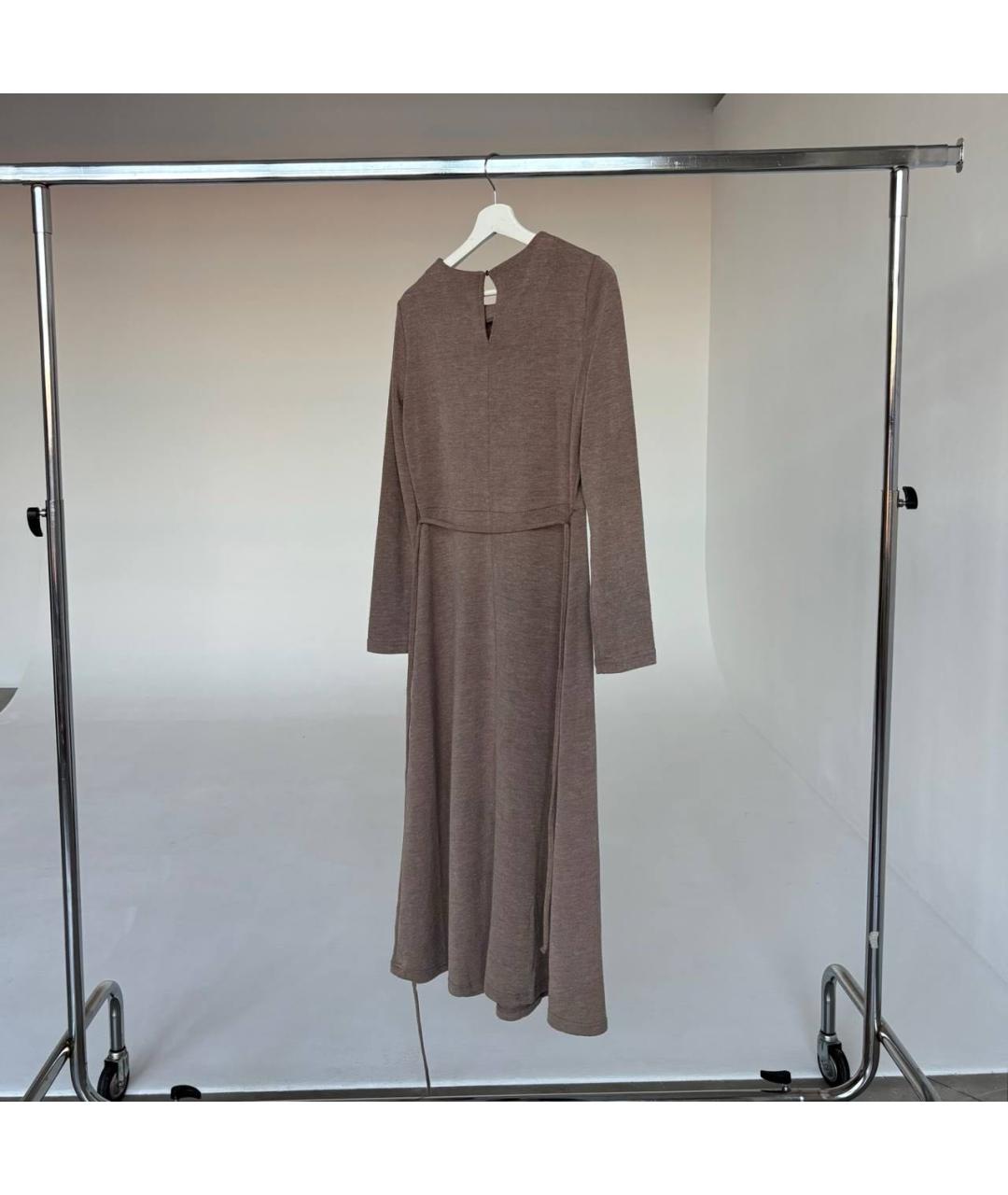 MAX MARA Бежевое шерстяное повседневное платье, фото 5