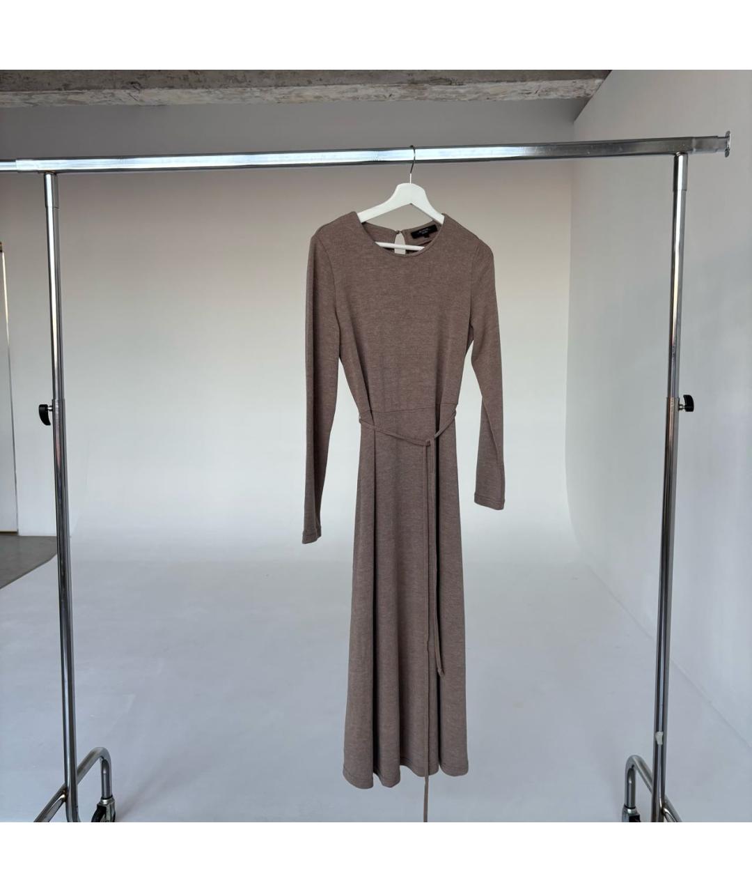 MAX MARA Бежевое шерстяное повседневное платье, фото 7