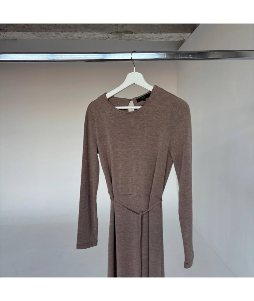 MAX MARA Бежевое шерстяное повседневное платье, фото 3